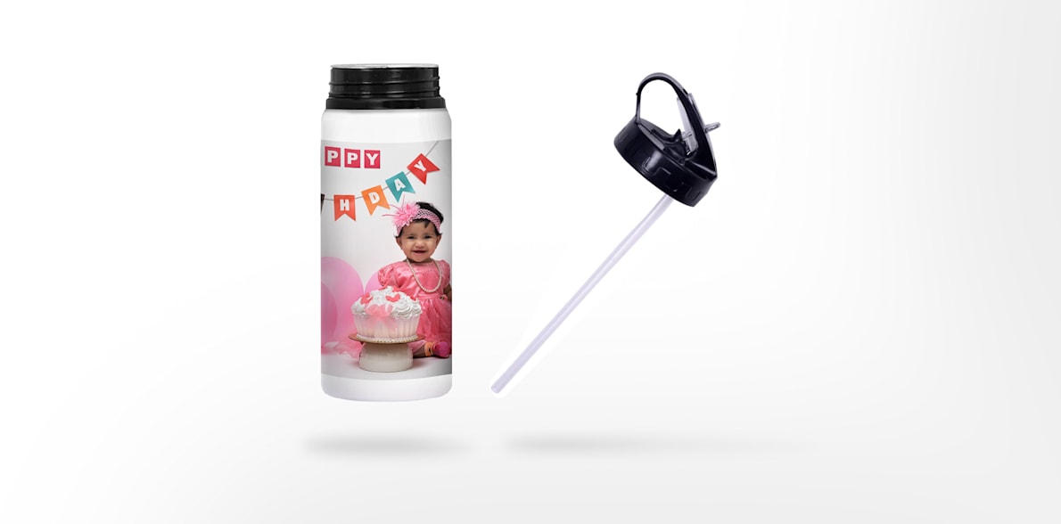 Aluminium Bottle with Straw 600ml
