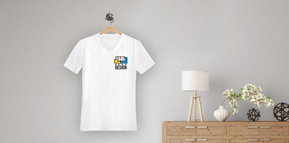 White V Neck Printed T-Shirts