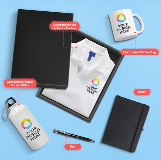 Employee Welcome Kit (Polo T-Shirt, Water Bottle, Coffee Mug, Dairy, Pen)