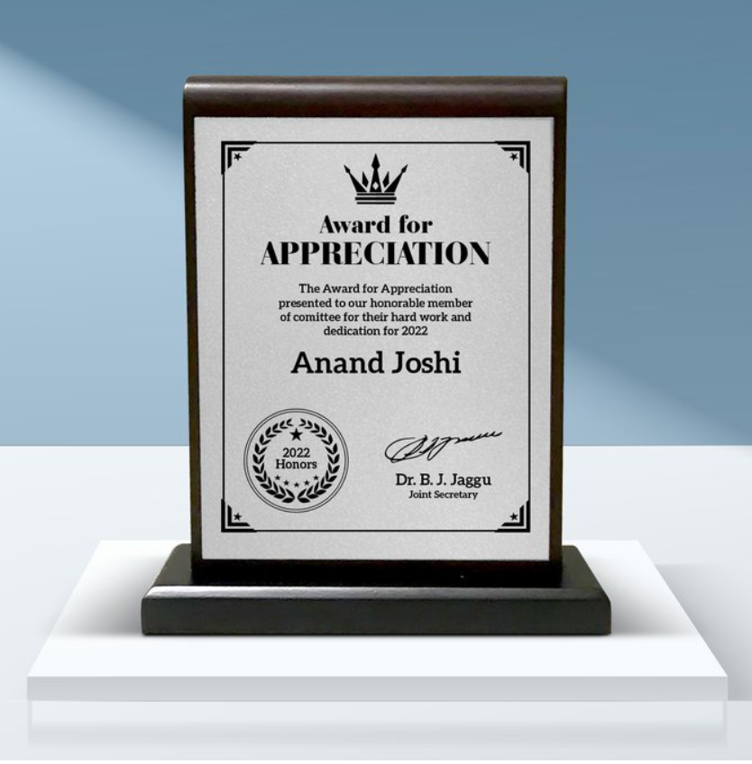 Wooden Award Memento